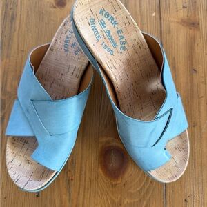 Kork-Ease Light Blue Mules